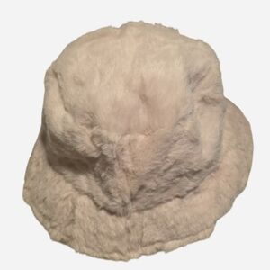 Faux Fur Bucket Hat - Cream